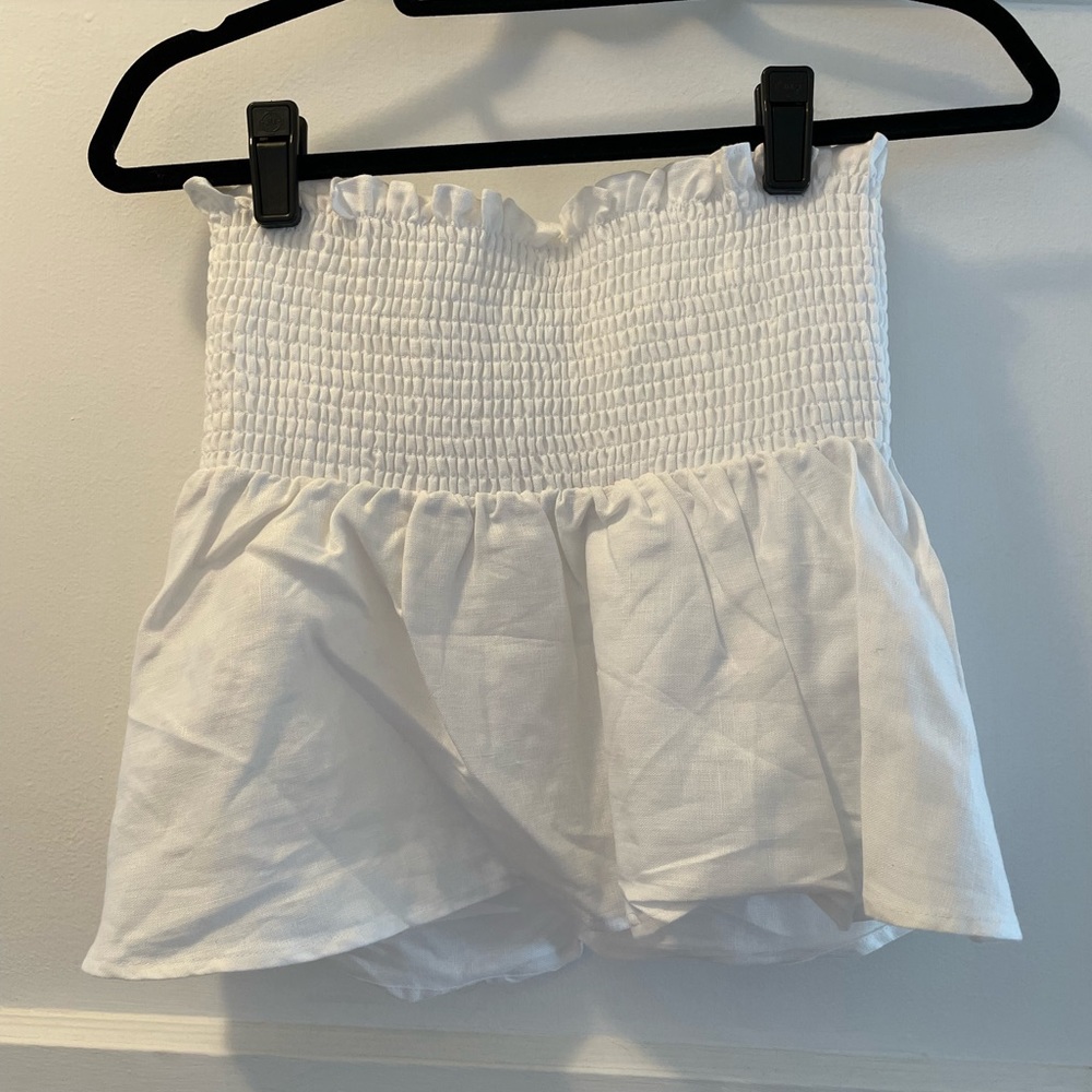 Reformation Strapless Linen Top